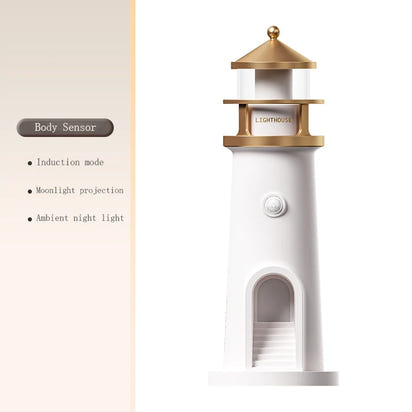 Moon Lamp Projection Lighthouse Lamps Night Light Remote Control Bluetooth Music Motion Sensor Ambient Lights Xmas Birthday Gift